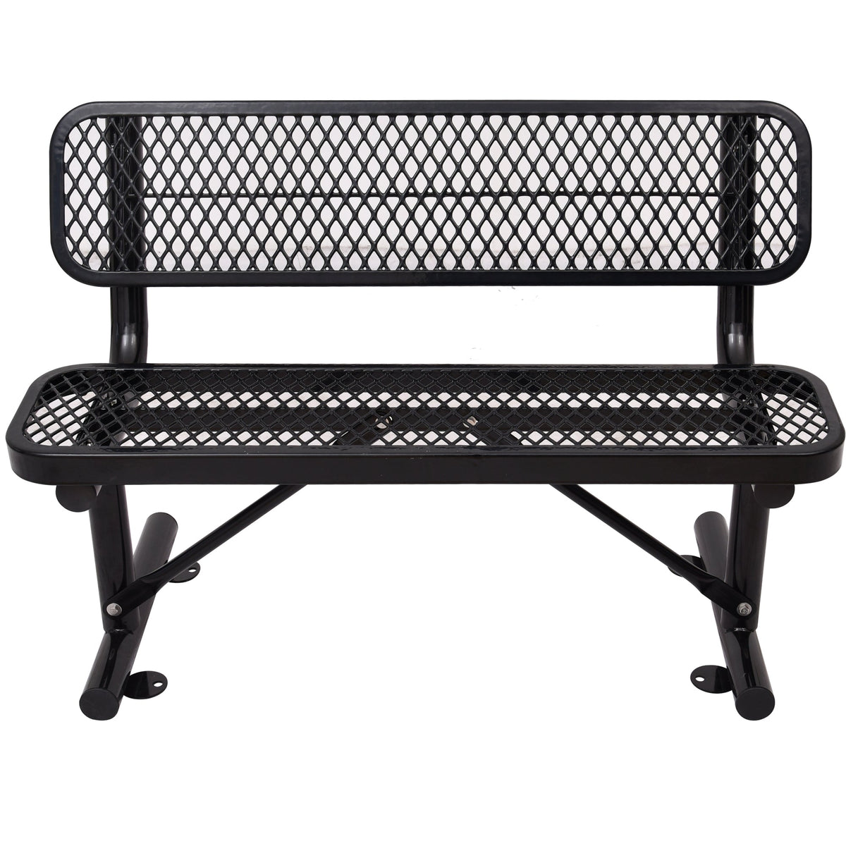 4 Ft. Outdoor Steel Bench With Backrest