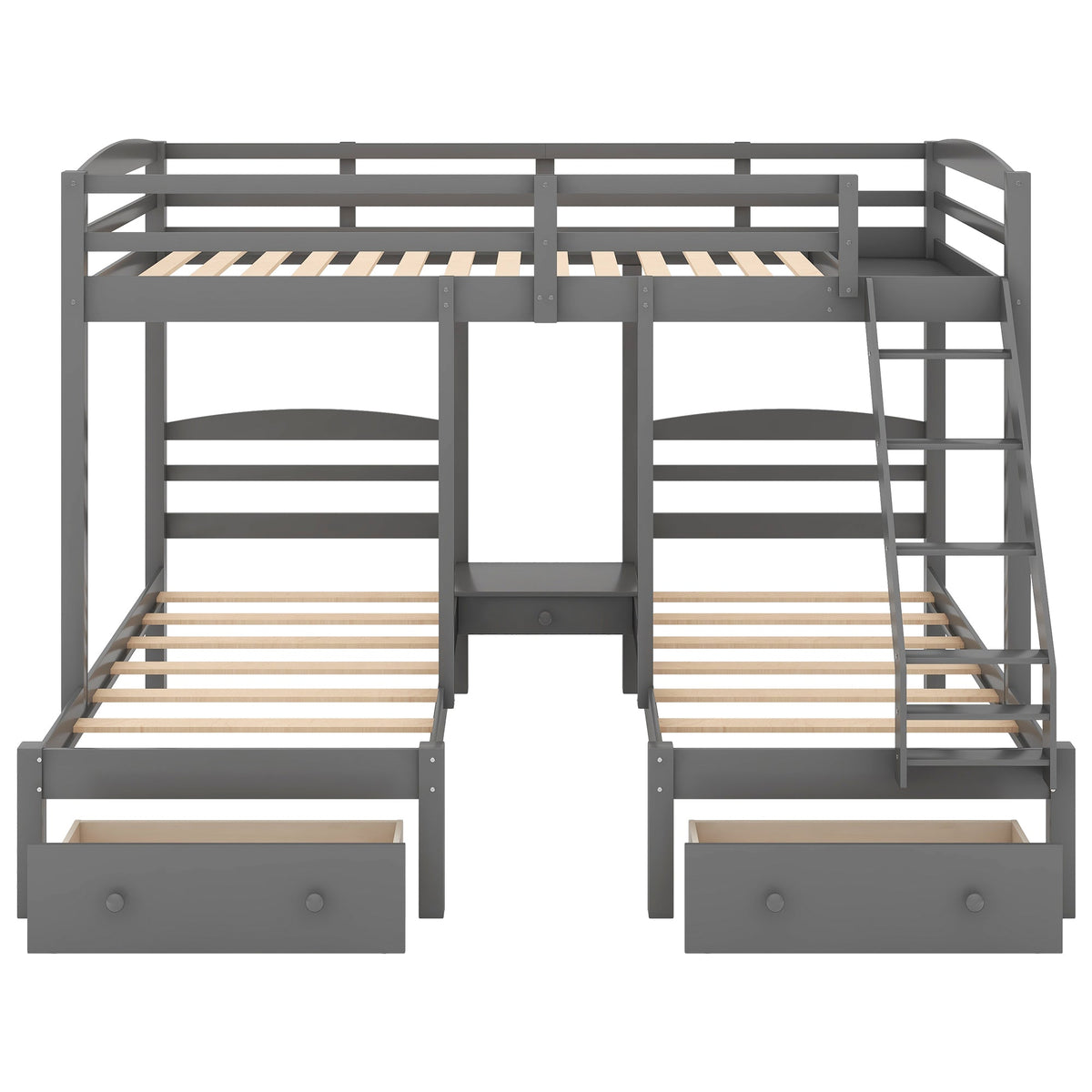 Full Over Twin & Twin Bunk Bed with Drawers