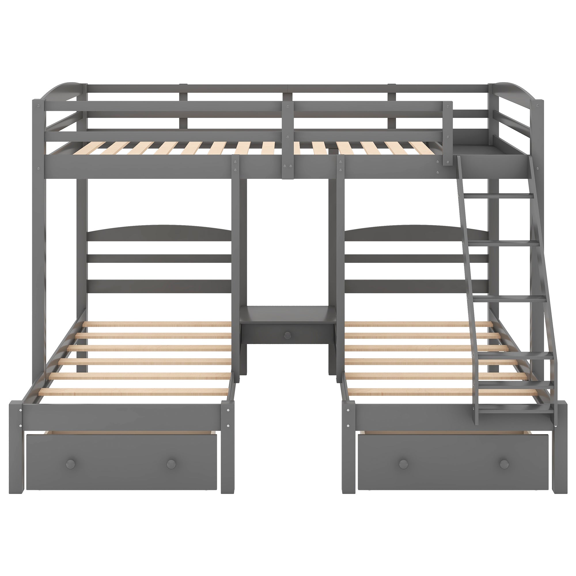 Full Over Twin & Twin Bunk Bed with Drawers
