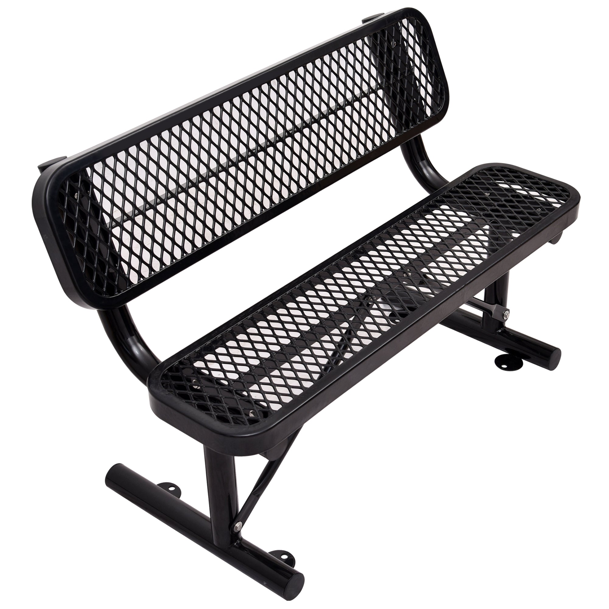 4 Ft. Outdoor Steel Bench With Backrest