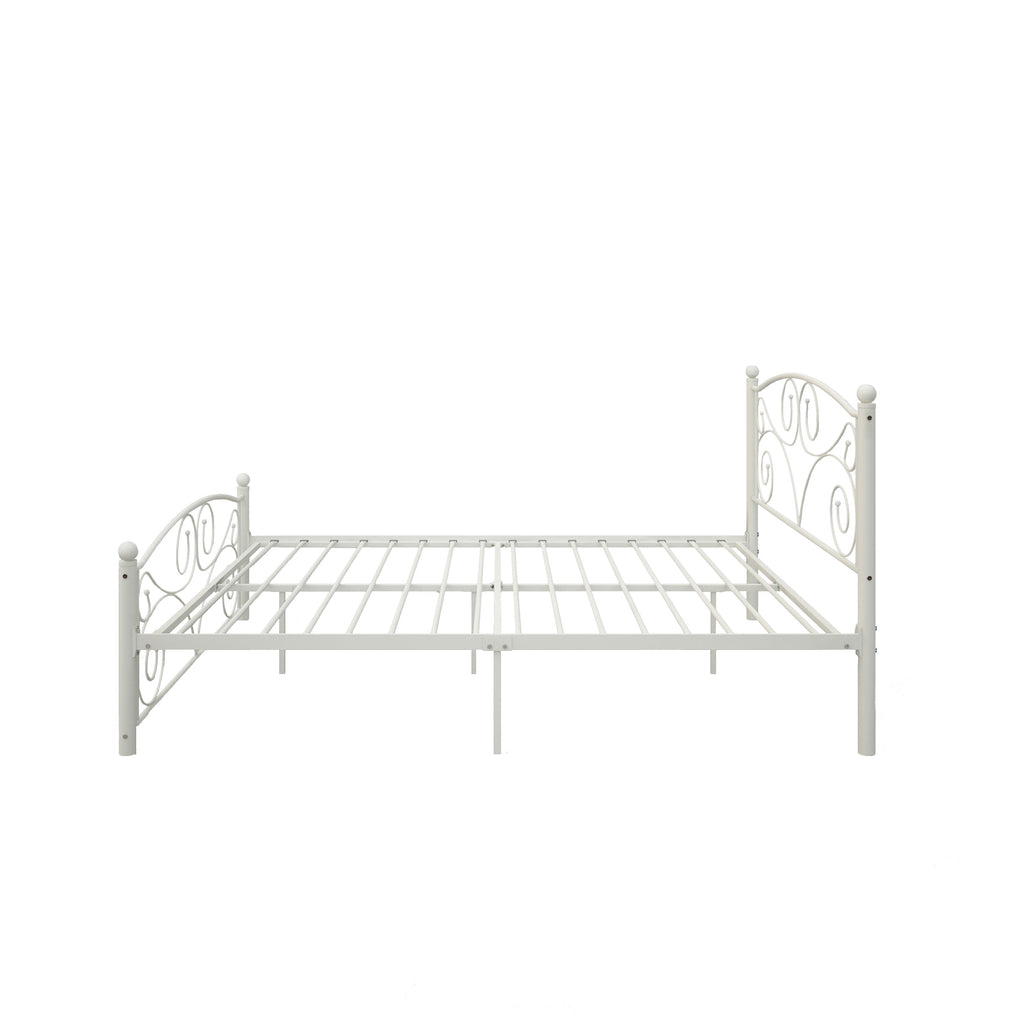 Full Size Unique Flower Sturdy System Metal Bed Frame