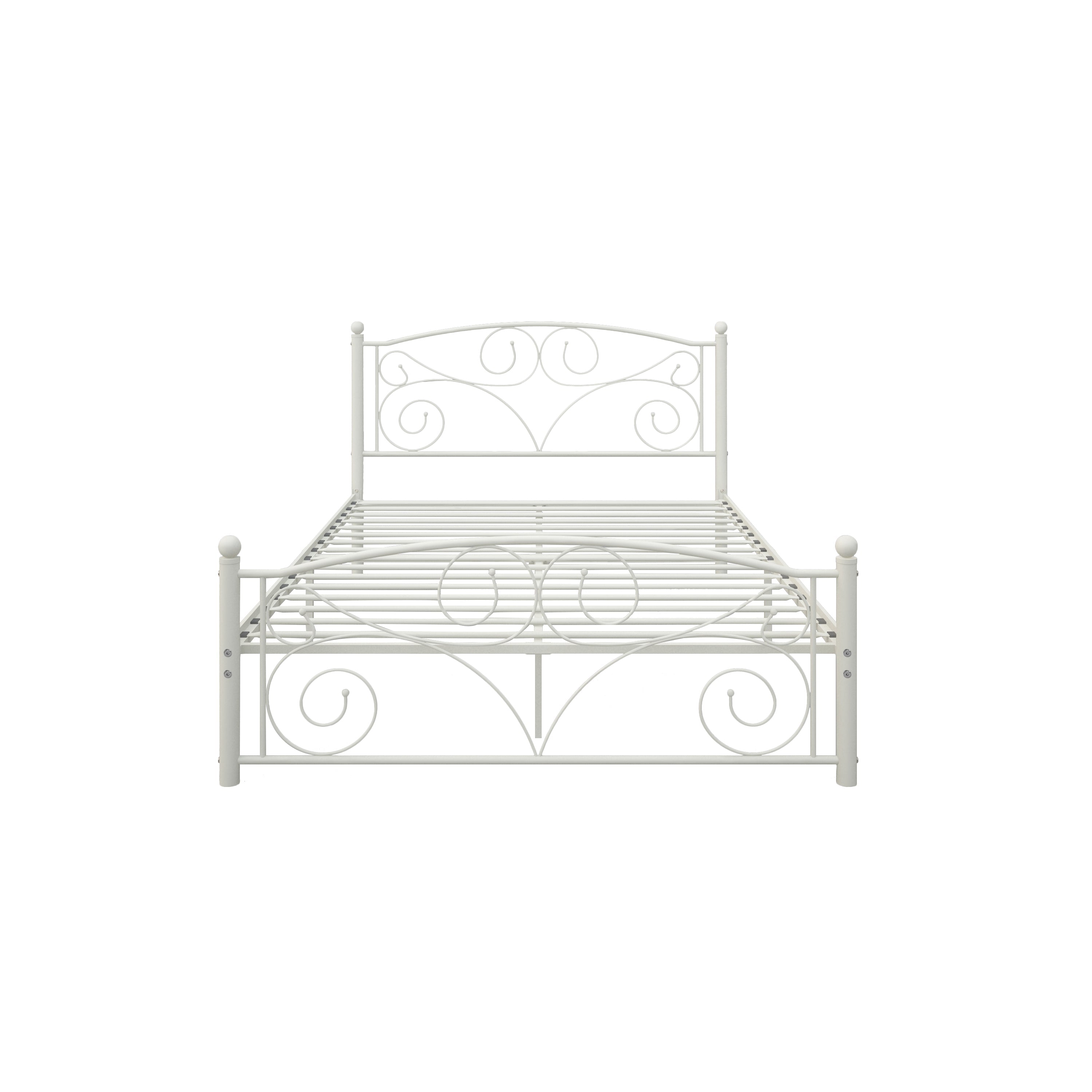 Full Size Unique Flower Sturdy System Metal Bed Frame