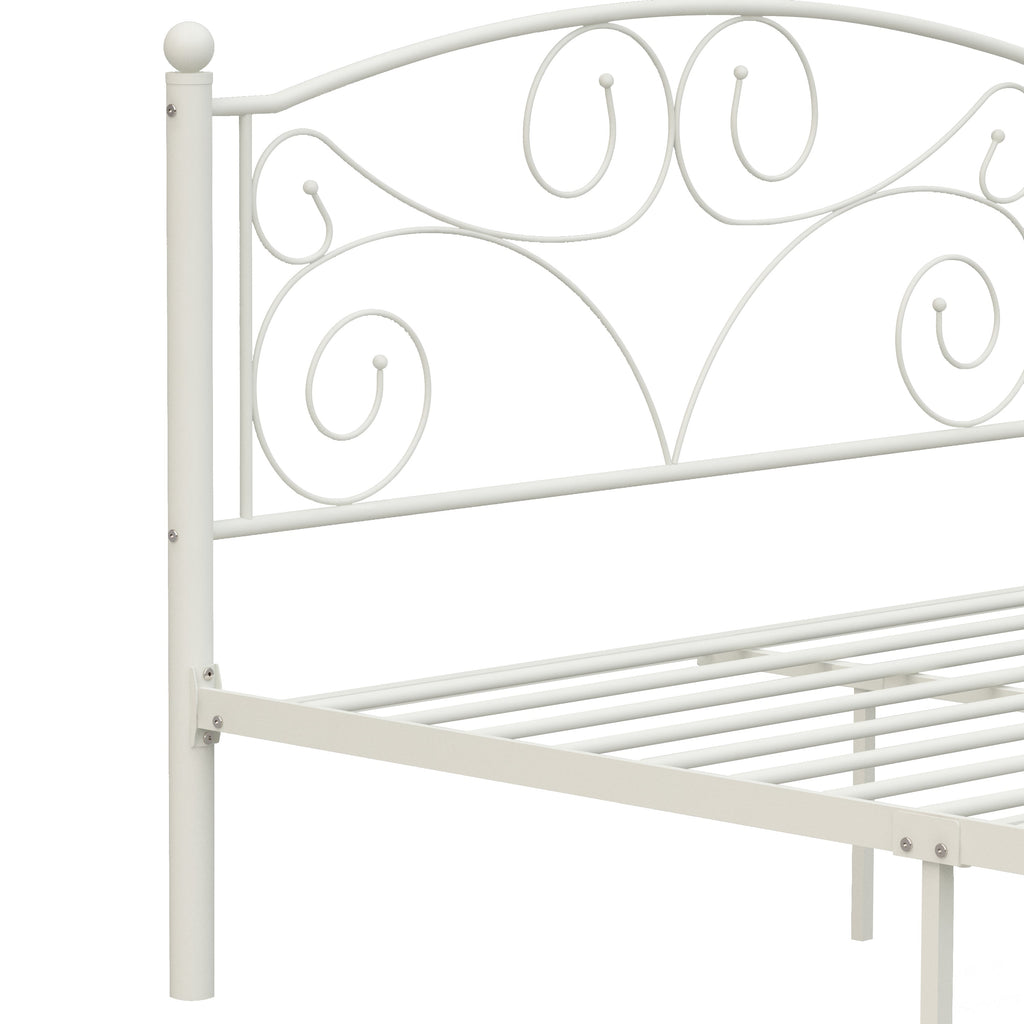 Queen Size Unique Flower Sturdy Metal Bed Frame