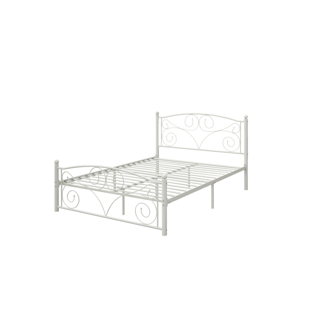 Full Size Unique Flower Sturdy System Metal Bed Frame