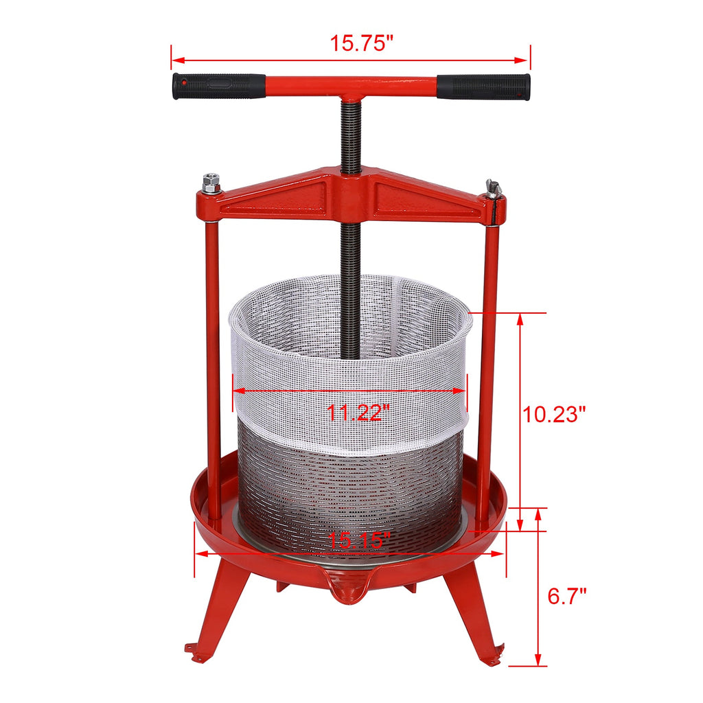 Stainless Steel Fruit and Wine Press 3.69 Gallon/14L