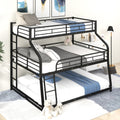 Twin XL/Full XL/Queen Triple Bunk Bed with Long and Short Ladder