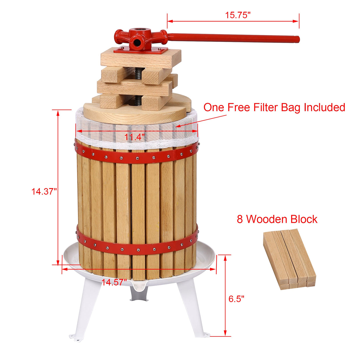 Fruit Wine Press - 4.8 Gallon / 18L