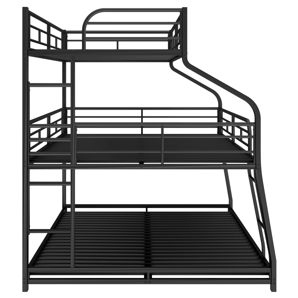Twin XL/Full XL/Queen Triple Bunk Bed with Long and Short Ladder