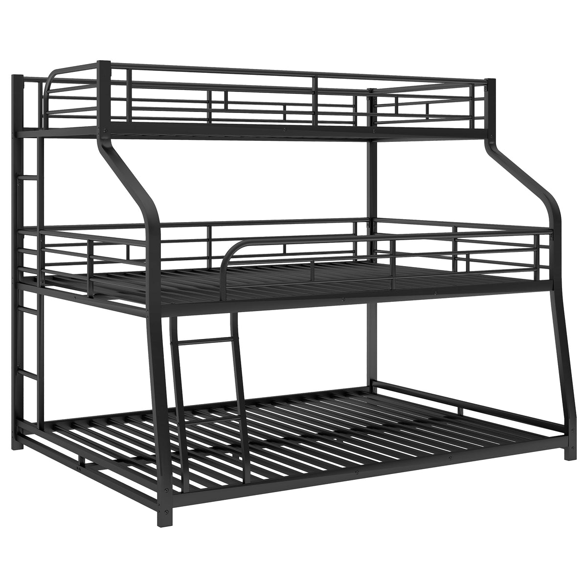Twin XL/Full XL/Queen Triple Bunk Bed with Long and Short Ladder