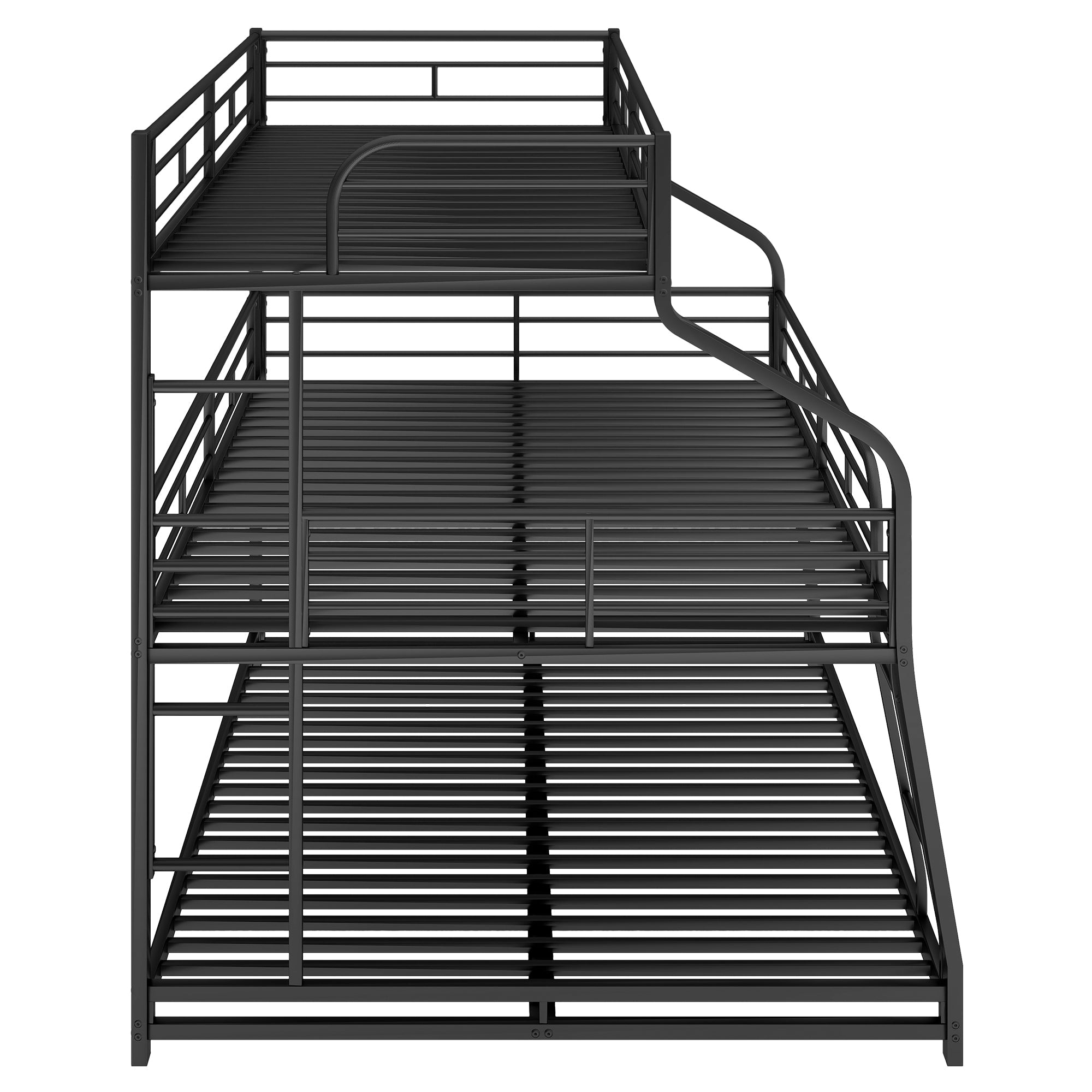Twin XL/Full XL/Queen Triple Bunk Bed with Long and Short Ladder