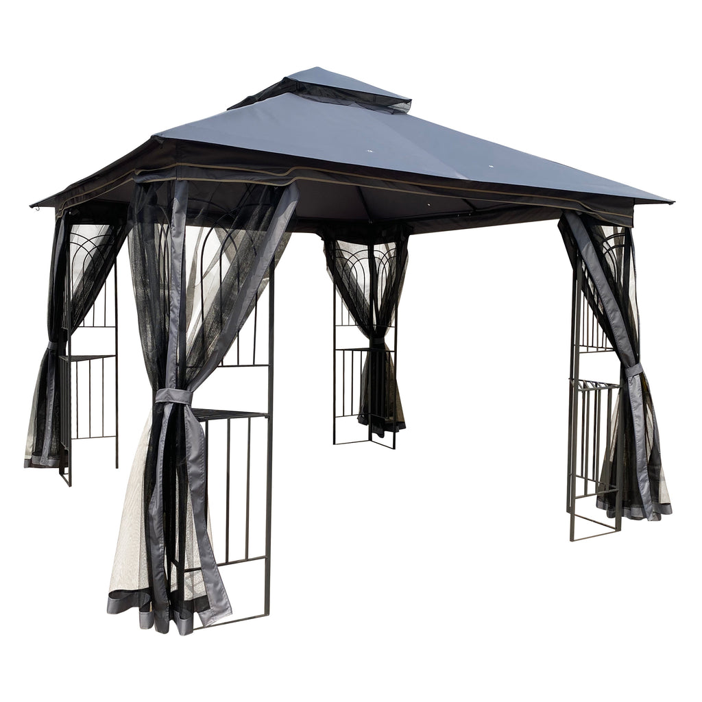 10x10 Outdoor Patio Gazebo Tent with Ventilated Double Roof
