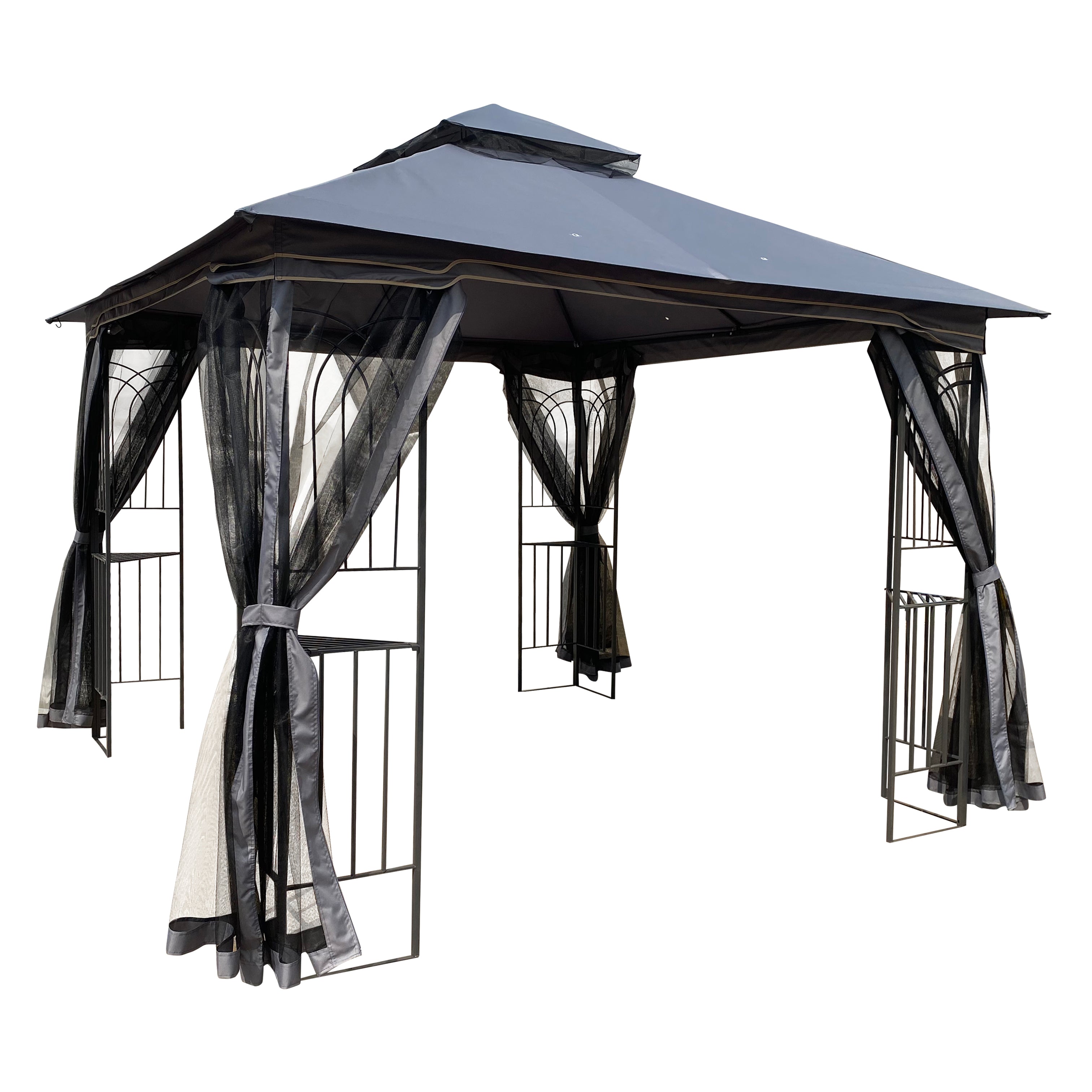 10x10 Outdoor Patio Gazebo Tent with Ventilated Double Roof