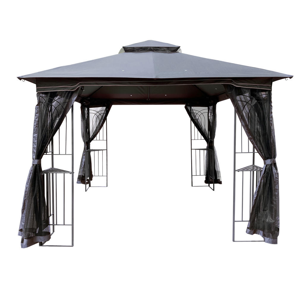 10x10 Outdoor Patio Gazebo Tent with Ventilated Double Roof