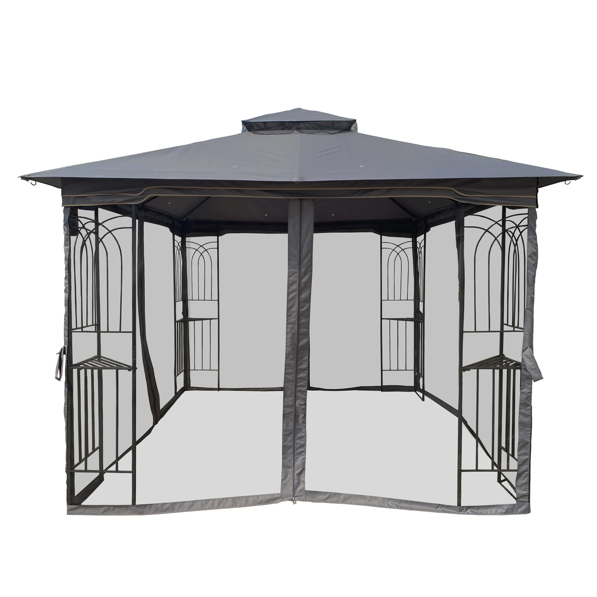 10x10 Outdoor Patio Gazebo Tent with Ventilated Double Roof