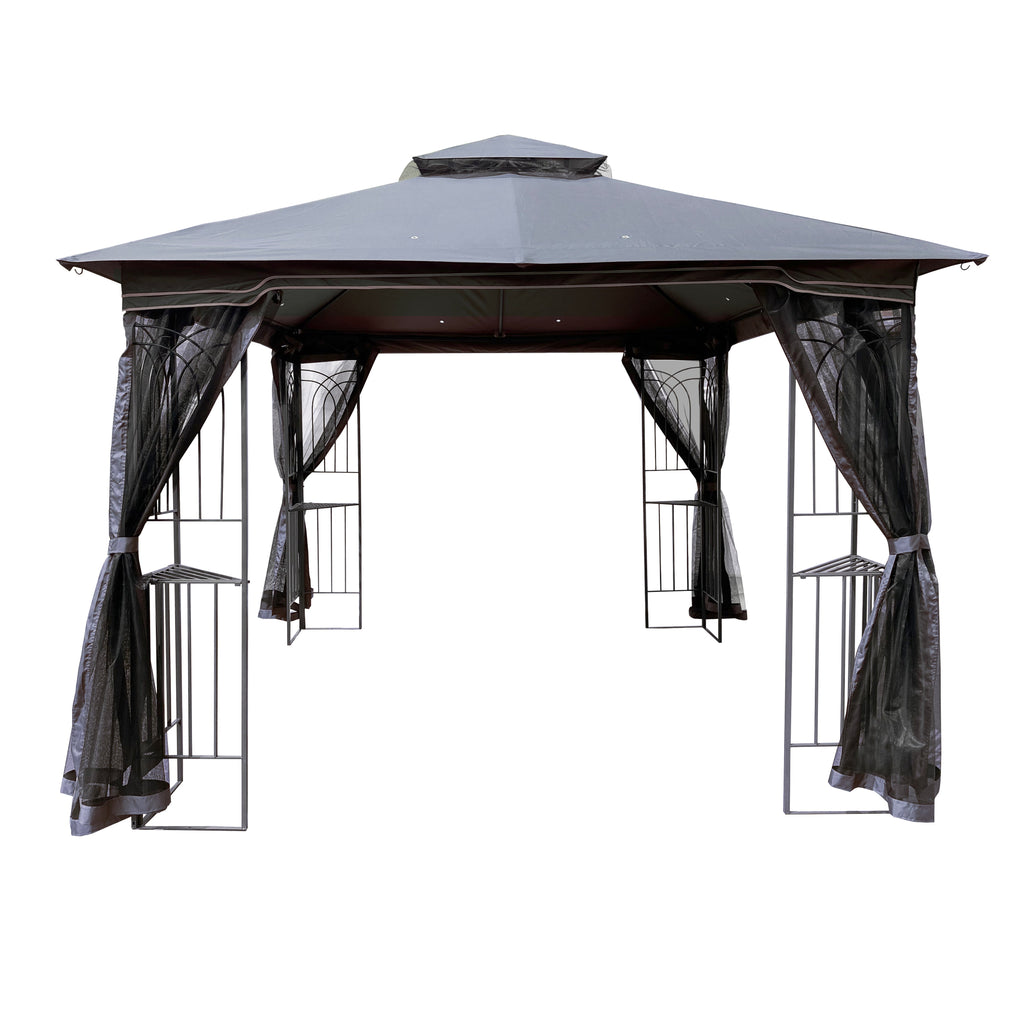 10x10 Outdoor Patio Gazebo Tent with Ventilated Double Roof