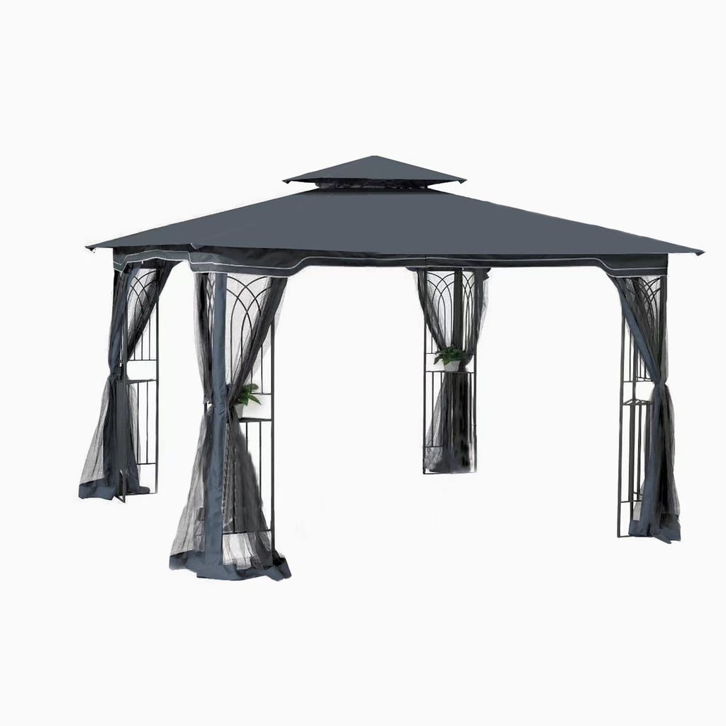 10x10 Outdoor Patio Gazebo Tent with Ventilated Double Roof