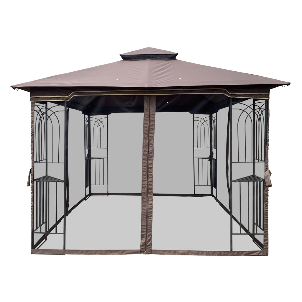 10x10 Outdoor Patio Gazebo Canopy Tent with Ventilated Double Roof
