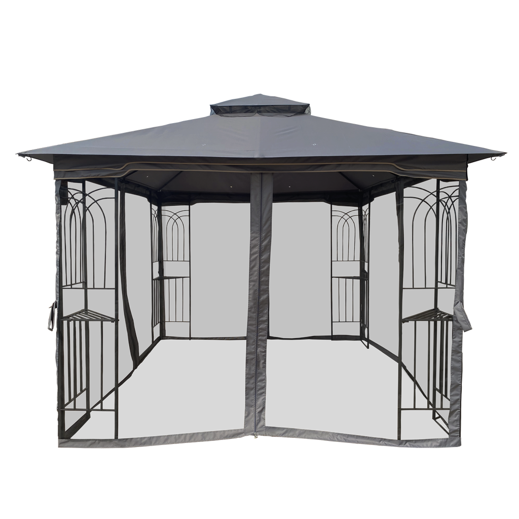 10x10 Outdoor Patio Gazebo Tent with Ventilated Double Roof