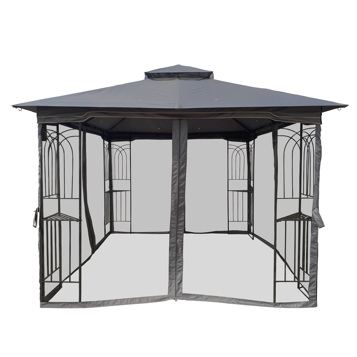 10x10 Outdoor Patio Gazebo Tent with Ventilated Double Roof