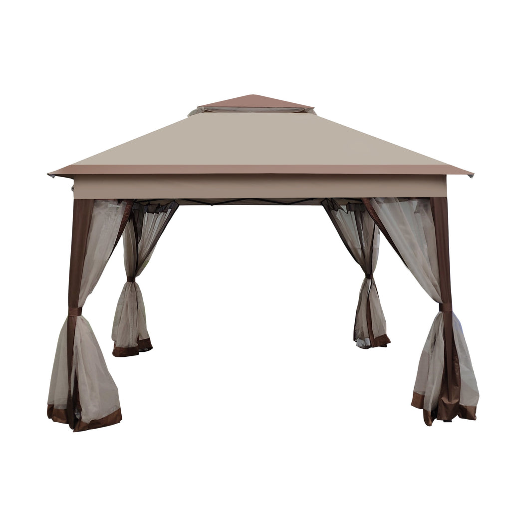 Outdoor 11x11 Ft Pop Up Gazebo Canopy With Removable Zipper Netting