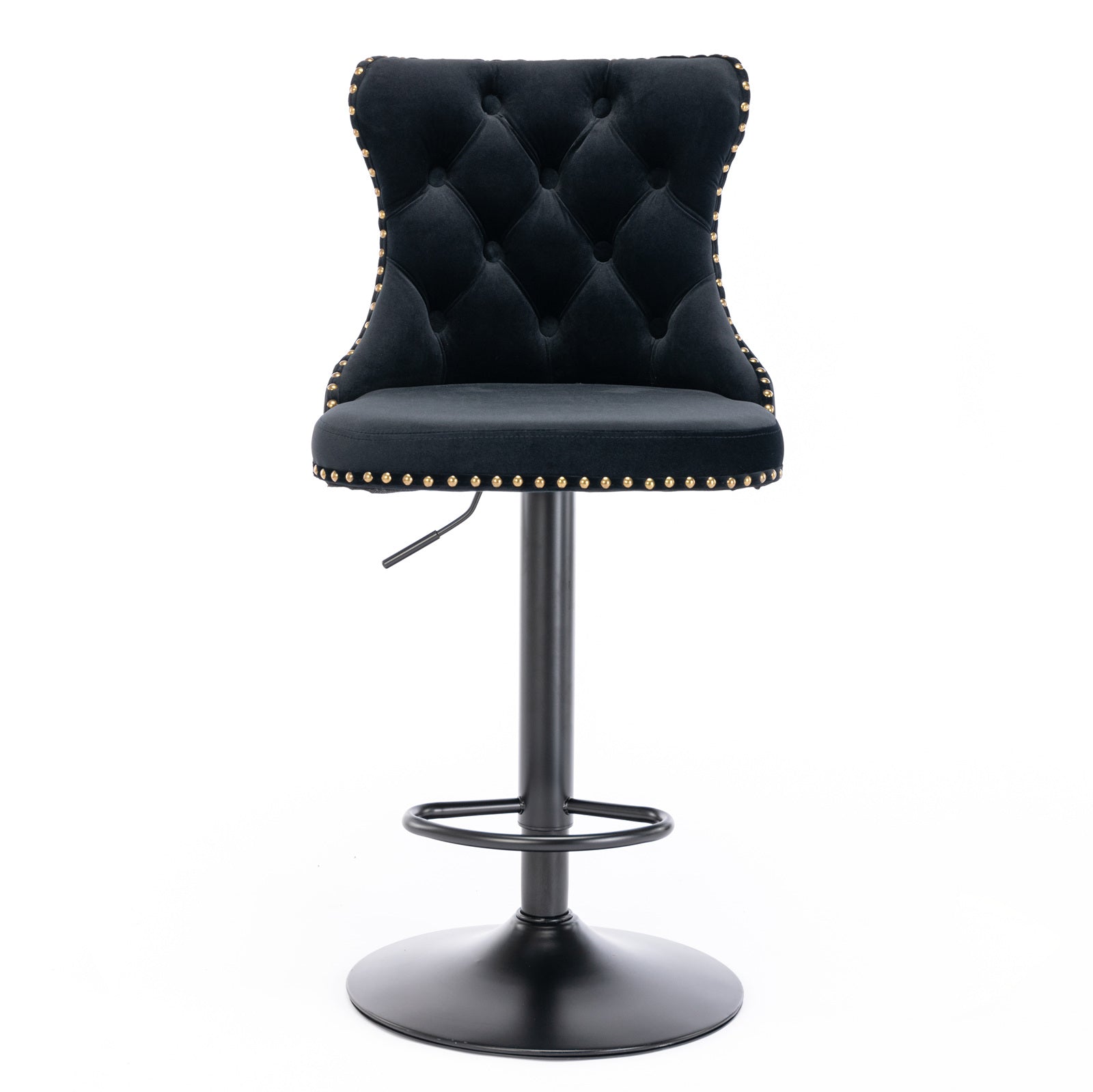 A&A Furniture Swivel Velvet Barstools