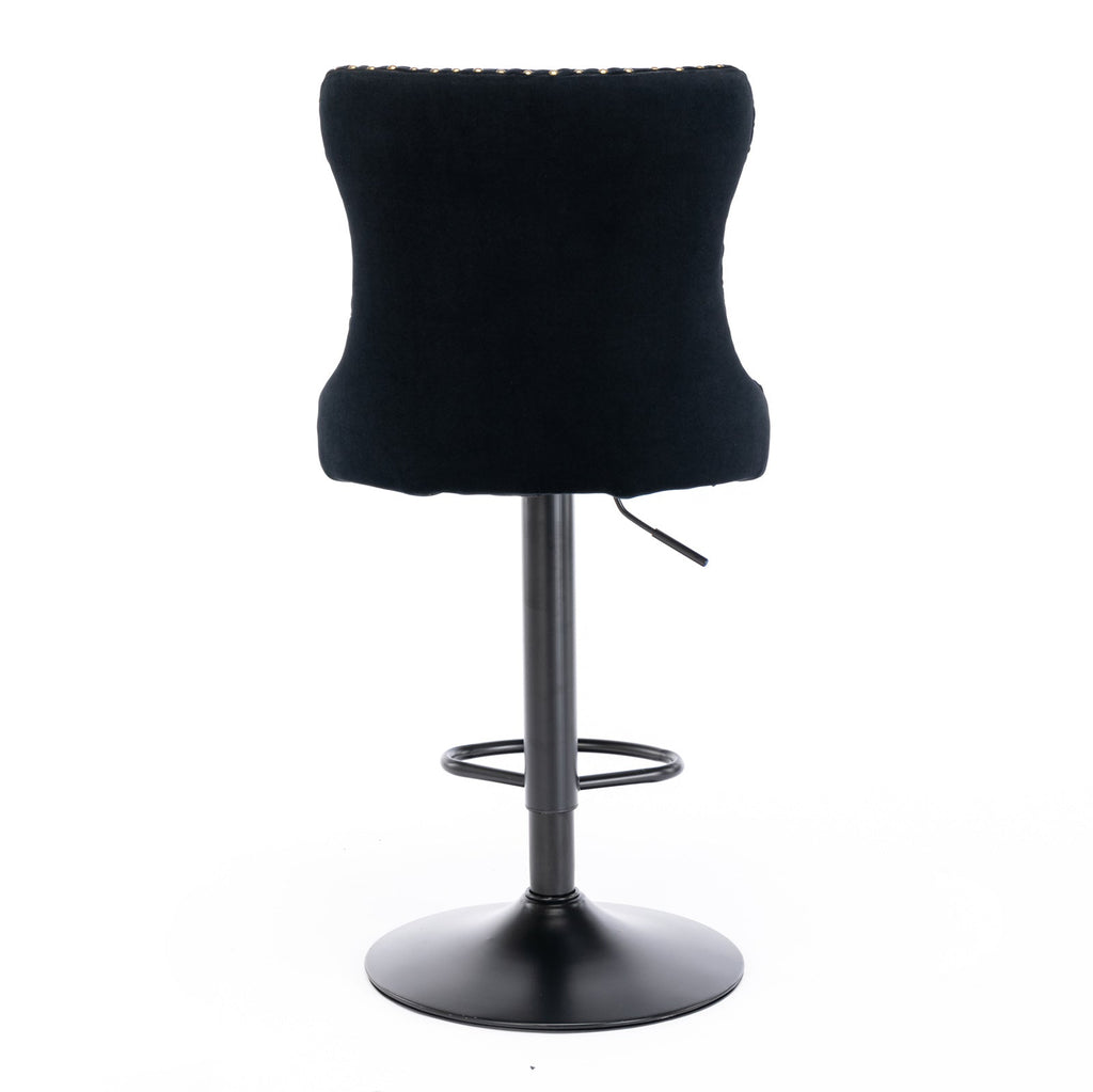 A&A Furniture Swivel Velvet Barstools