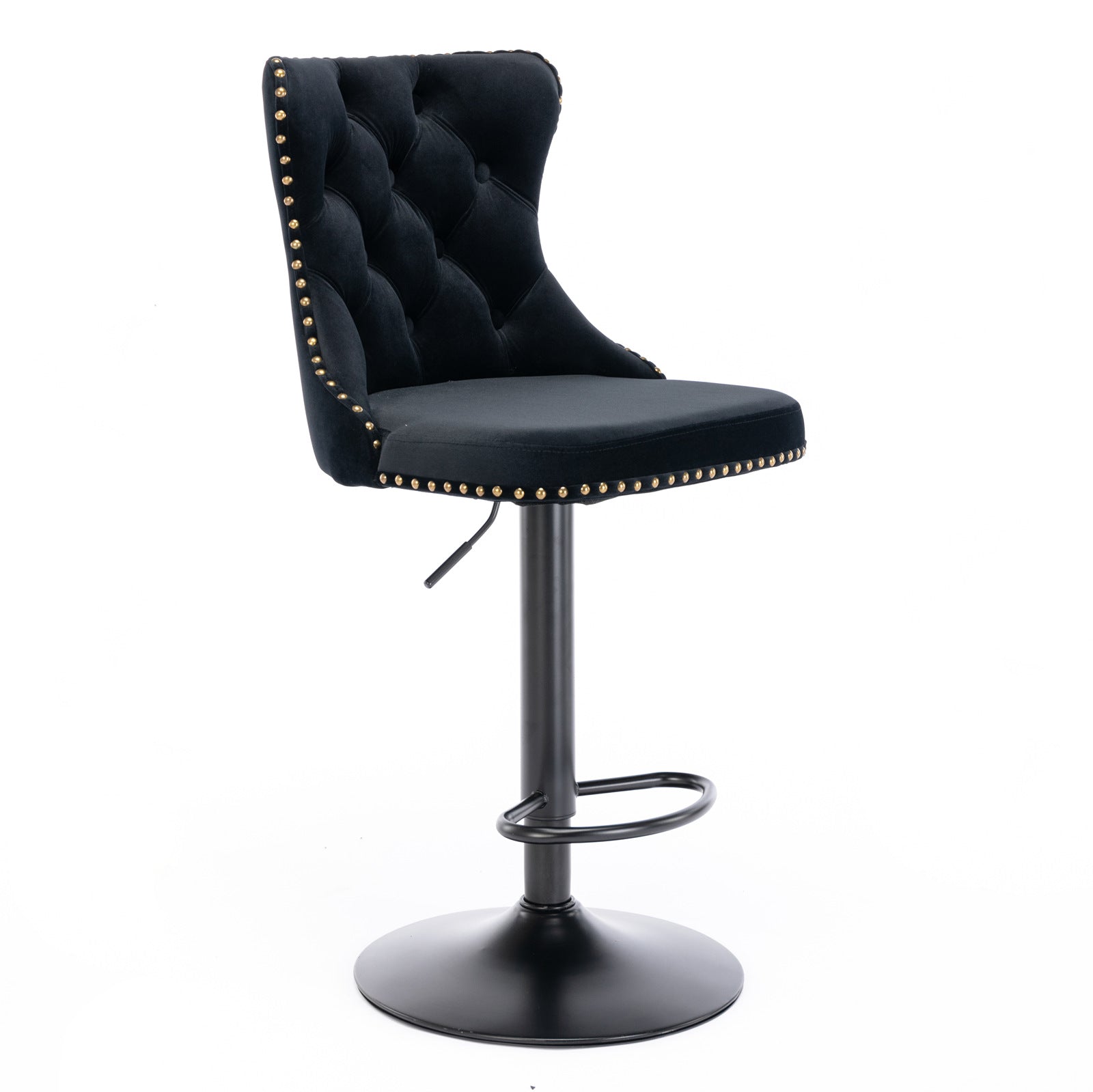 A&A Furniture Swivel Velvet Barstools