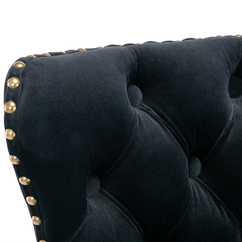 A&A Furniture Swivel Velvet Barstools