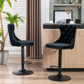 A&A Furniture Swivel Velvet Barstools