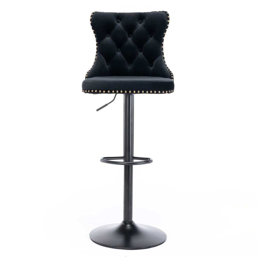 A&A Furniture Swivel Velvet Barstools