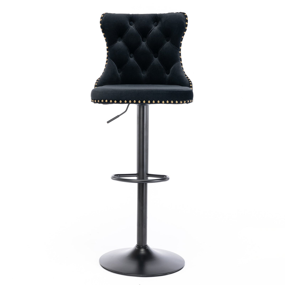 A&A Furniture Swivel Velvet Barstools
