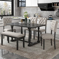 TREXM 6-Piece Dining Table and Chair Set