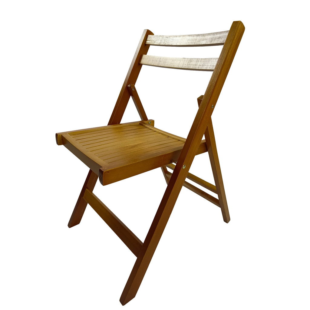 Furniture Slatted Wood Folding Special Event Chair - Set of 4