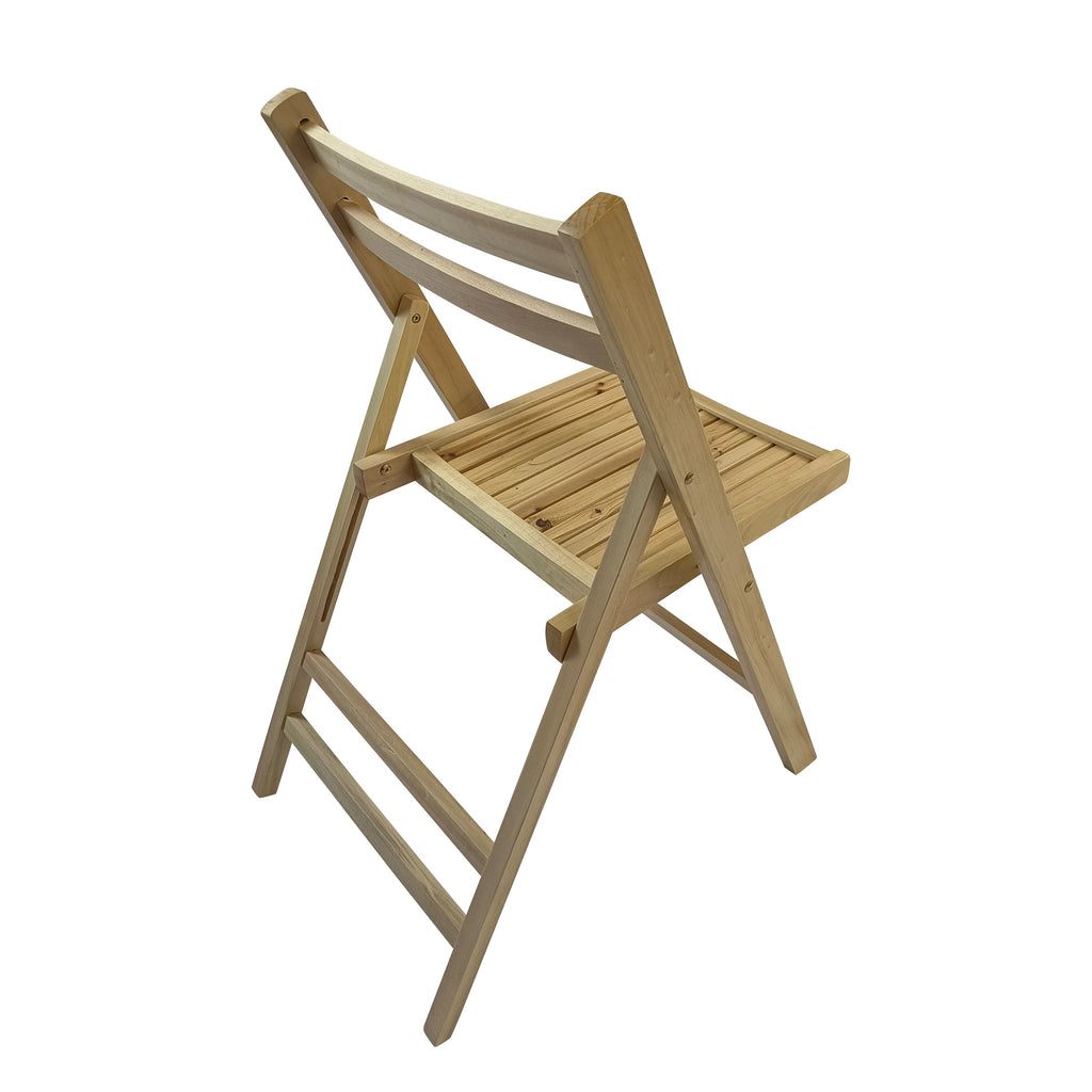 Slatted Wood Folding Chairs - Set of 4