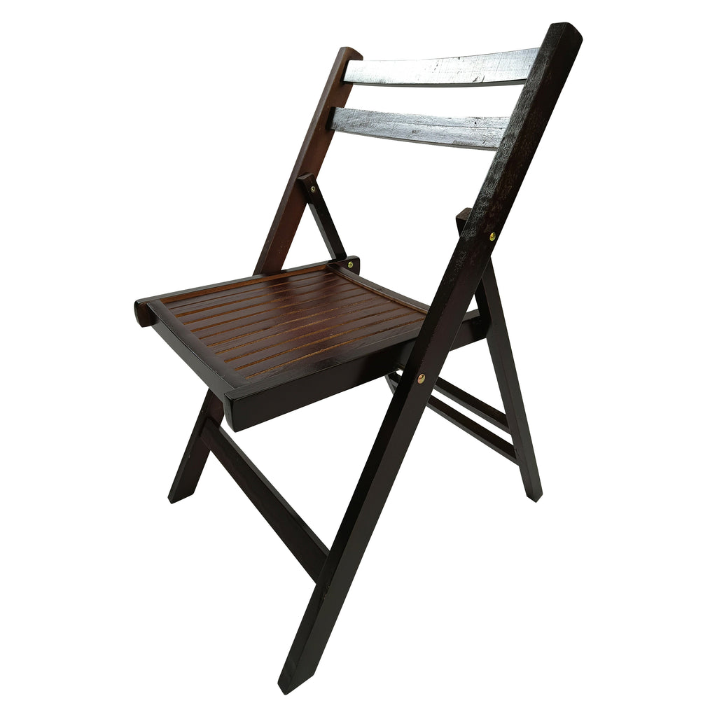 Furniture Slatted Wood Folding Special Event Chair - Cherry, Set of 4