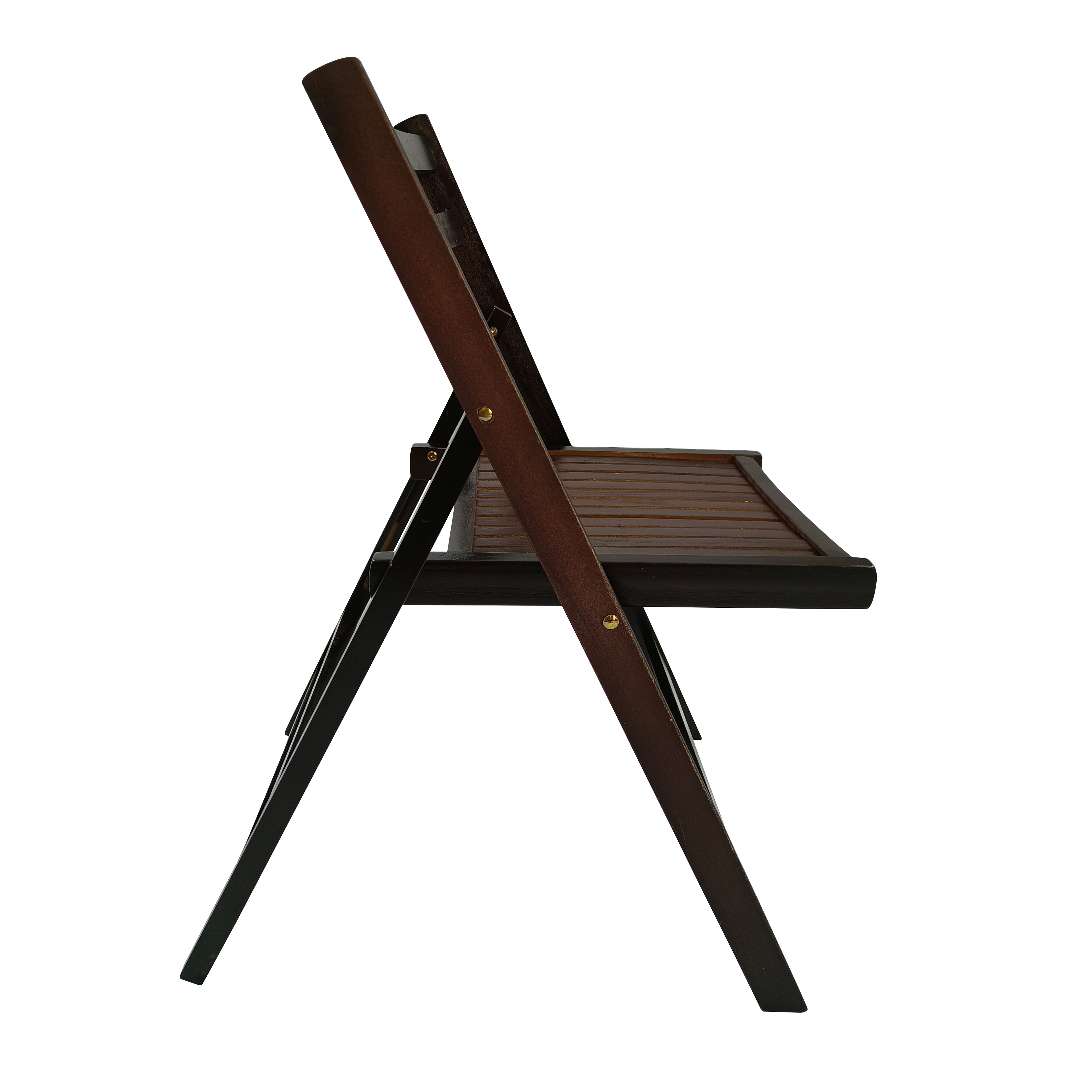 Furniture Slatted Wood Folding Special Event Chair - Cherry, Set of 4