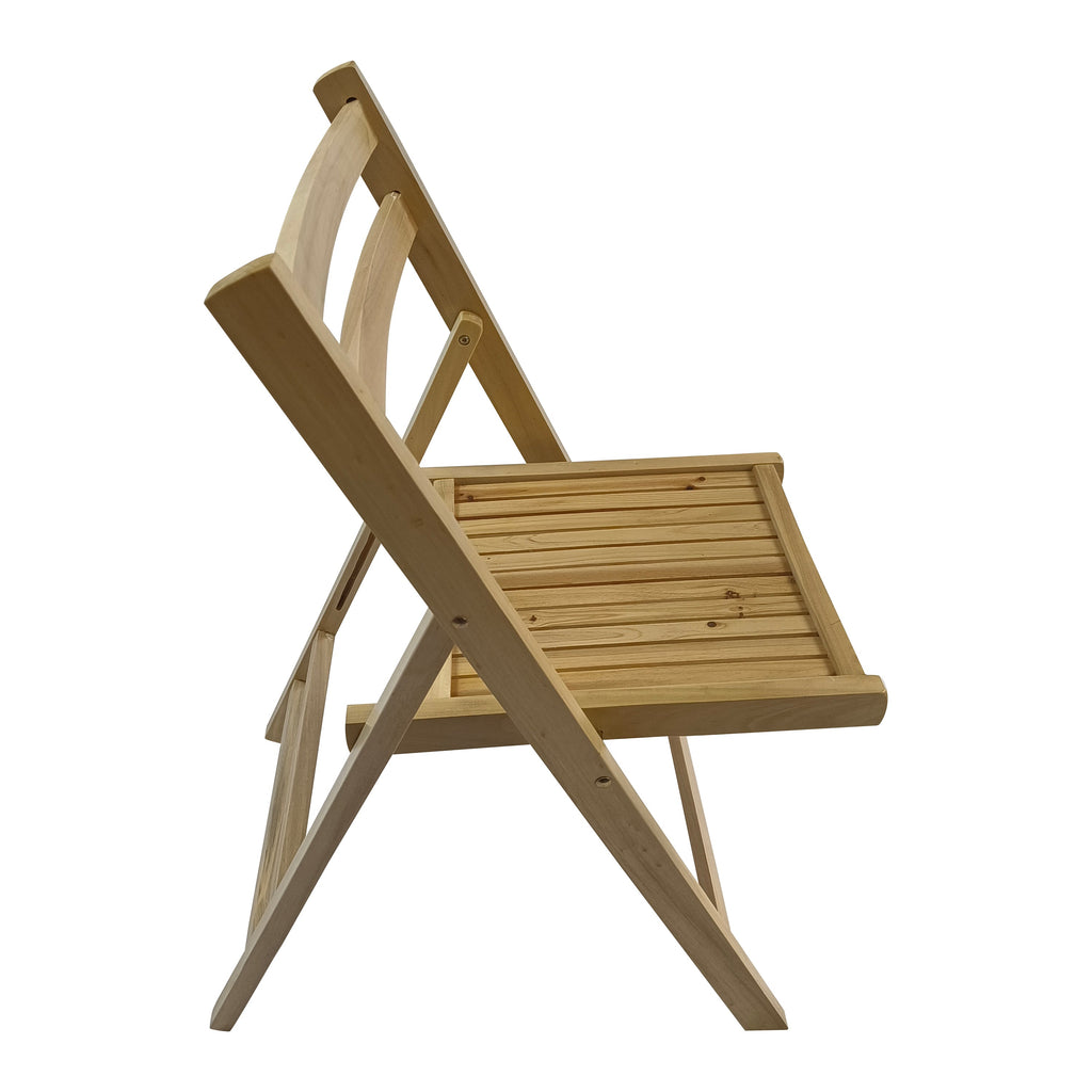 Slatted Wood Folding Chairs - Set of 4