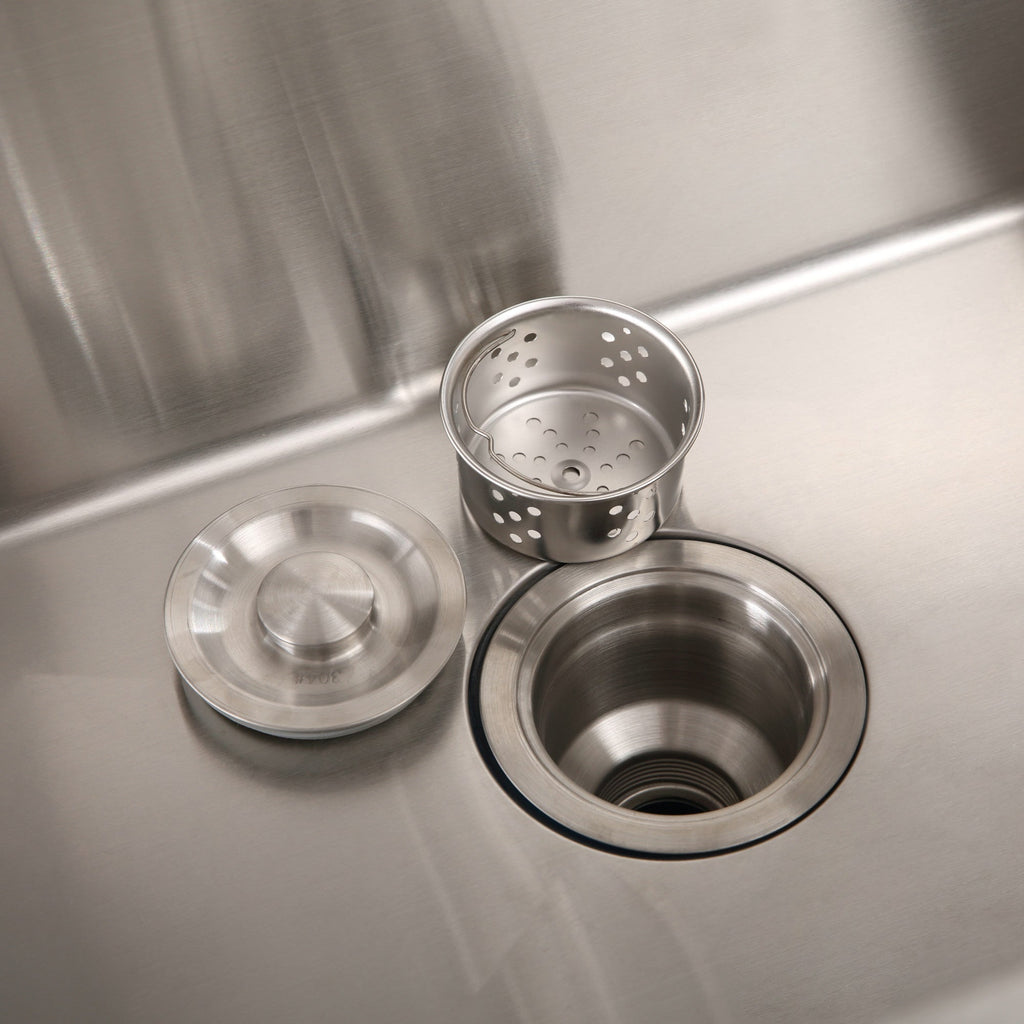 24-Inch Stainless Steel Washing Sink with Faucet Hoses and Drain Head