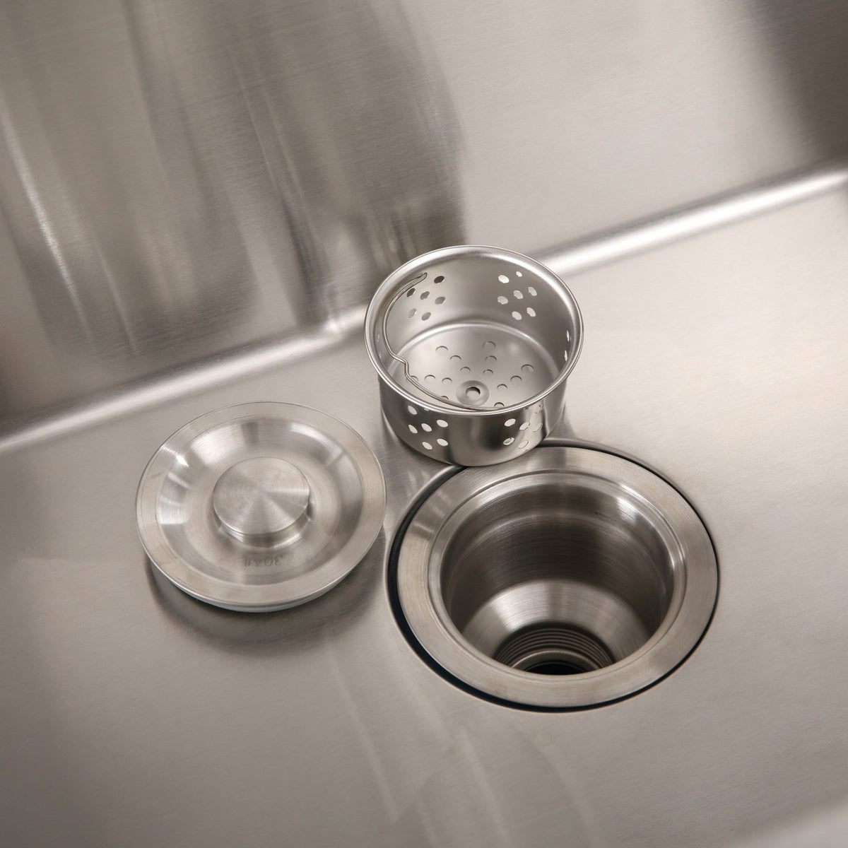 24-Inch Stainless Steel Washing Sink with Faucet Hoses and Drain Head