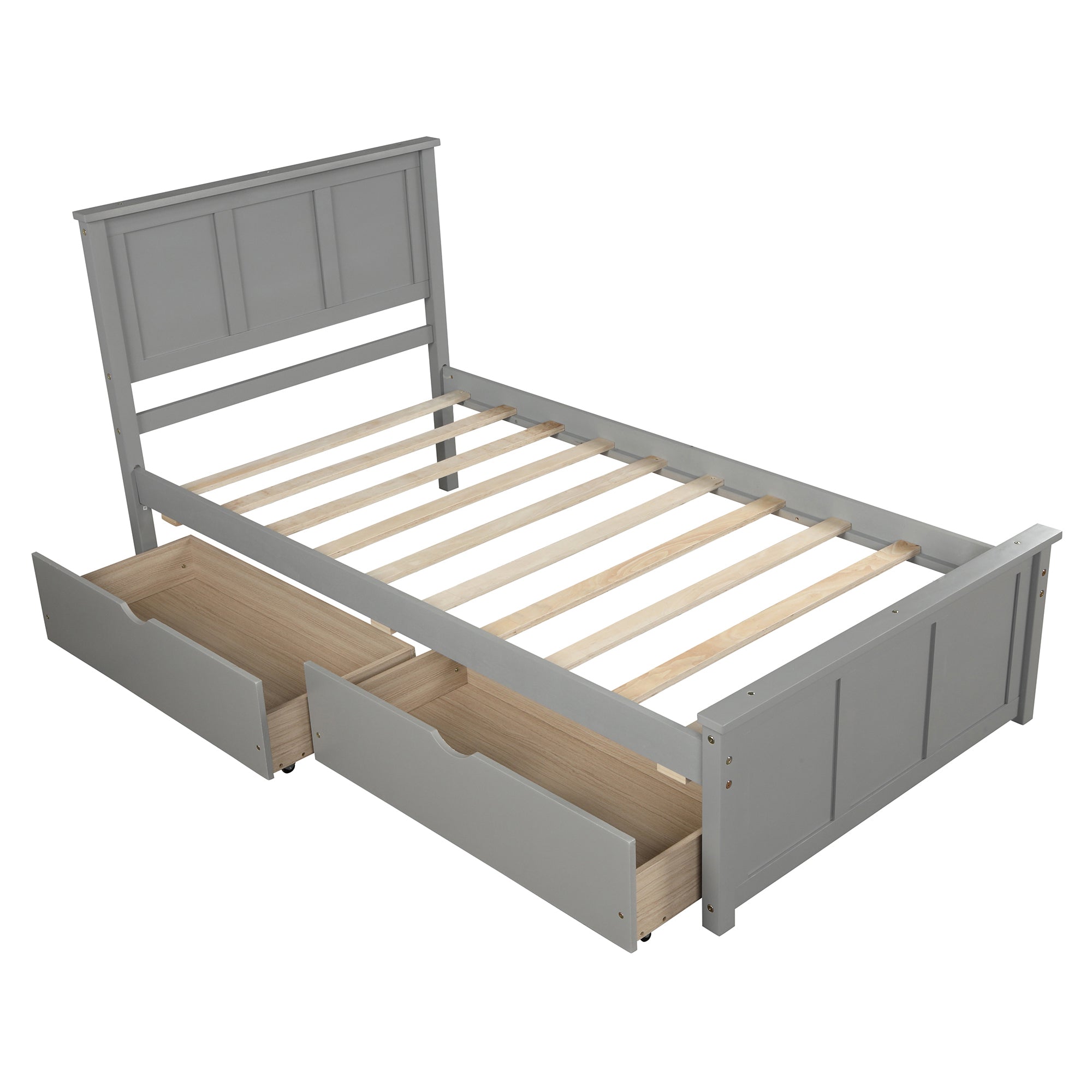 Twin Size Platform Storage Bed with Two Drawers