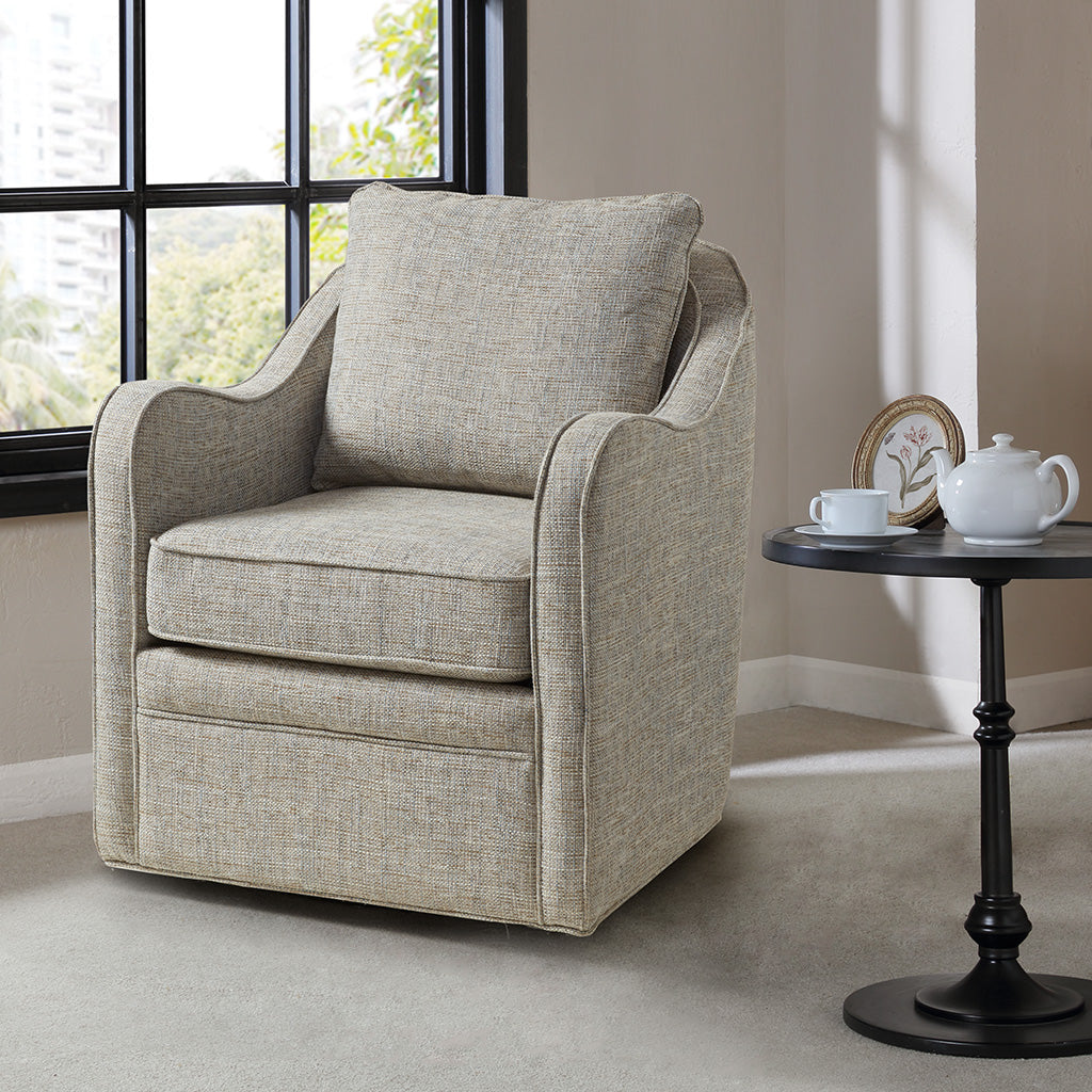 Wide Seat Swivel Arm Chair