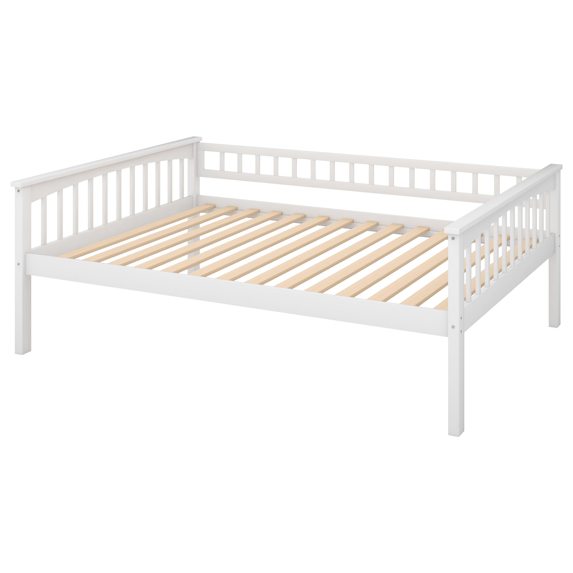 Full Over Full Bunk Bed with Drawers, Convertible Beds, White
