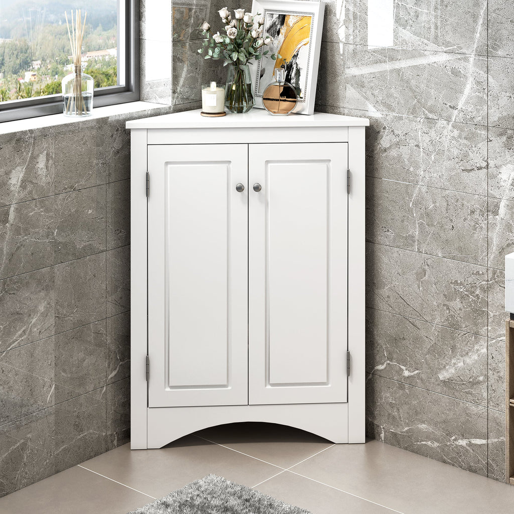 White Triangle Bathroom Storage Cabinet