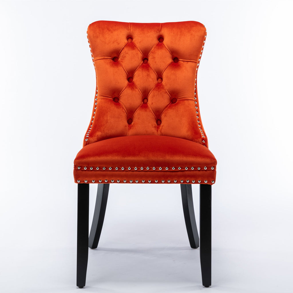 Nikki Collection Modern Velvet Upholstered Dining Chair Set