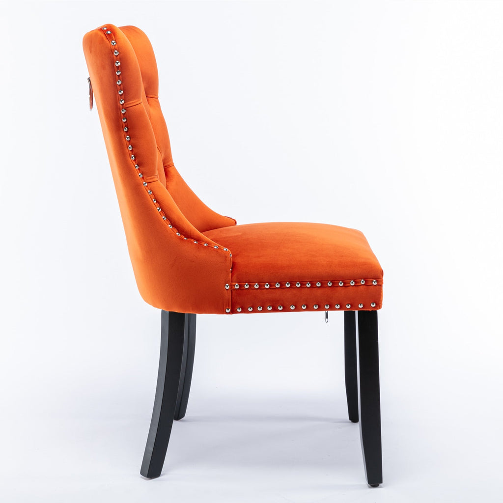 Nikki Collection Modern Velvet Upholstered Dining Chair Set