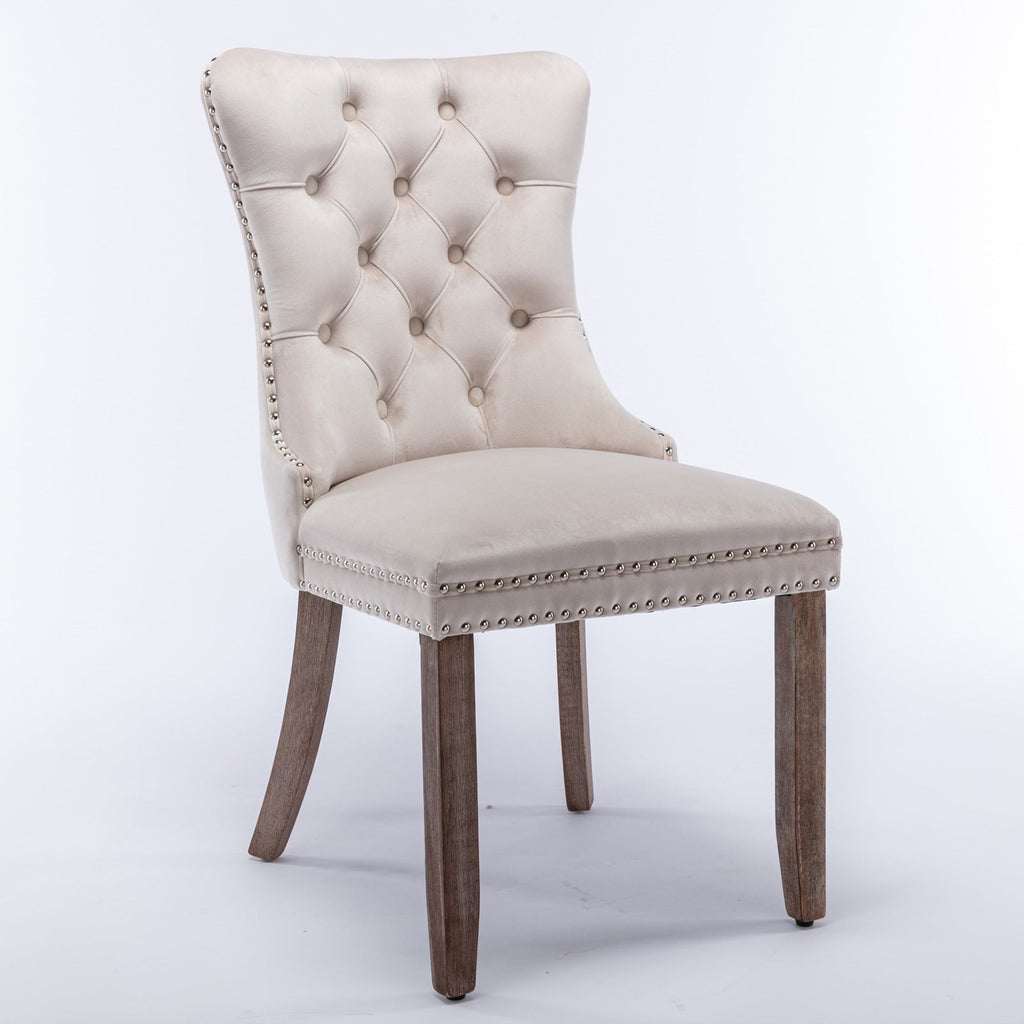 Nikki Collection Modern Velvet Upholstered Dining Chair Set