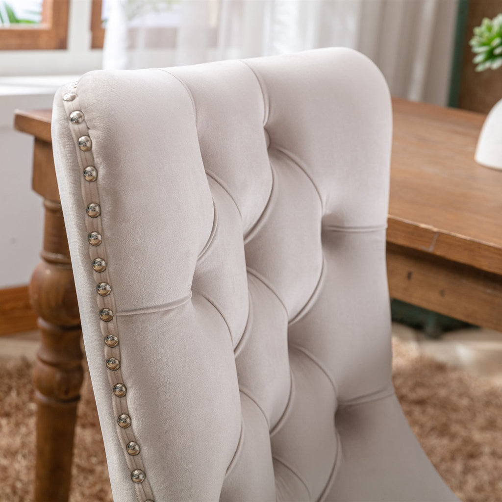 Nikki Collection Modern Velvet Upholstered Dining Chair Set
