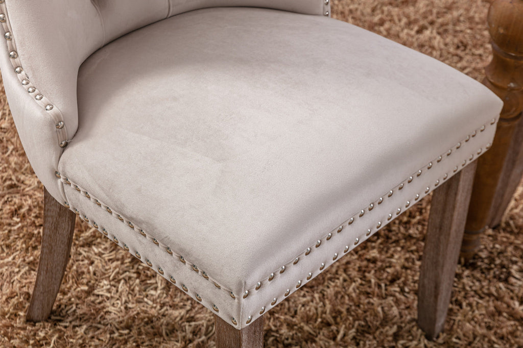 Nikki Collection Modern Velvet Upholstered Dining Chair Set