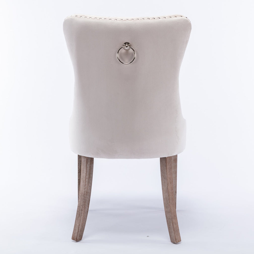 Nikki Collection Modern Velvet Upholstered Dining Chair Set