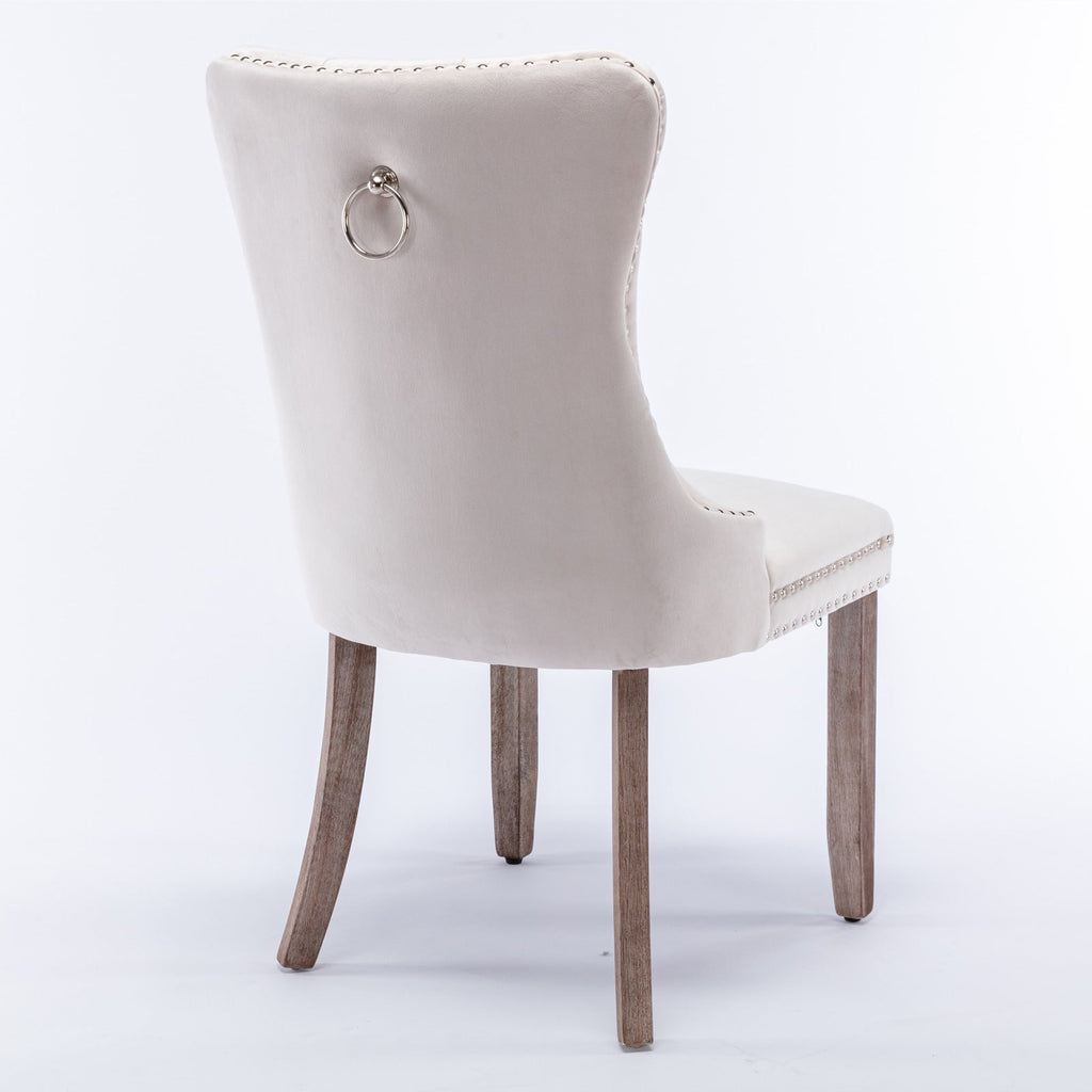 Nikki Collection Modern Velvet Upholstered Dining Chair Set